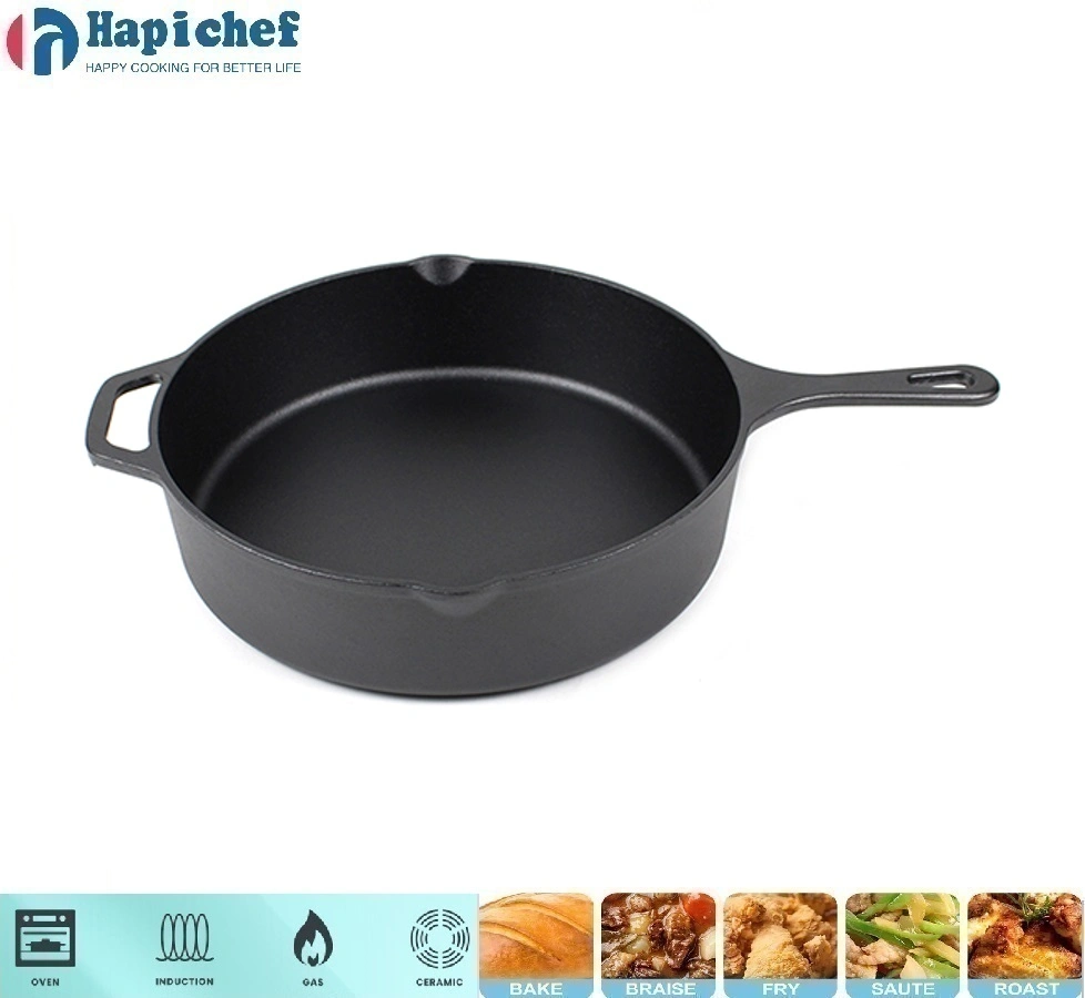 Fire Safe Cast Iron Cookware Noodle Soup Cooking Pot with Handle and Cover