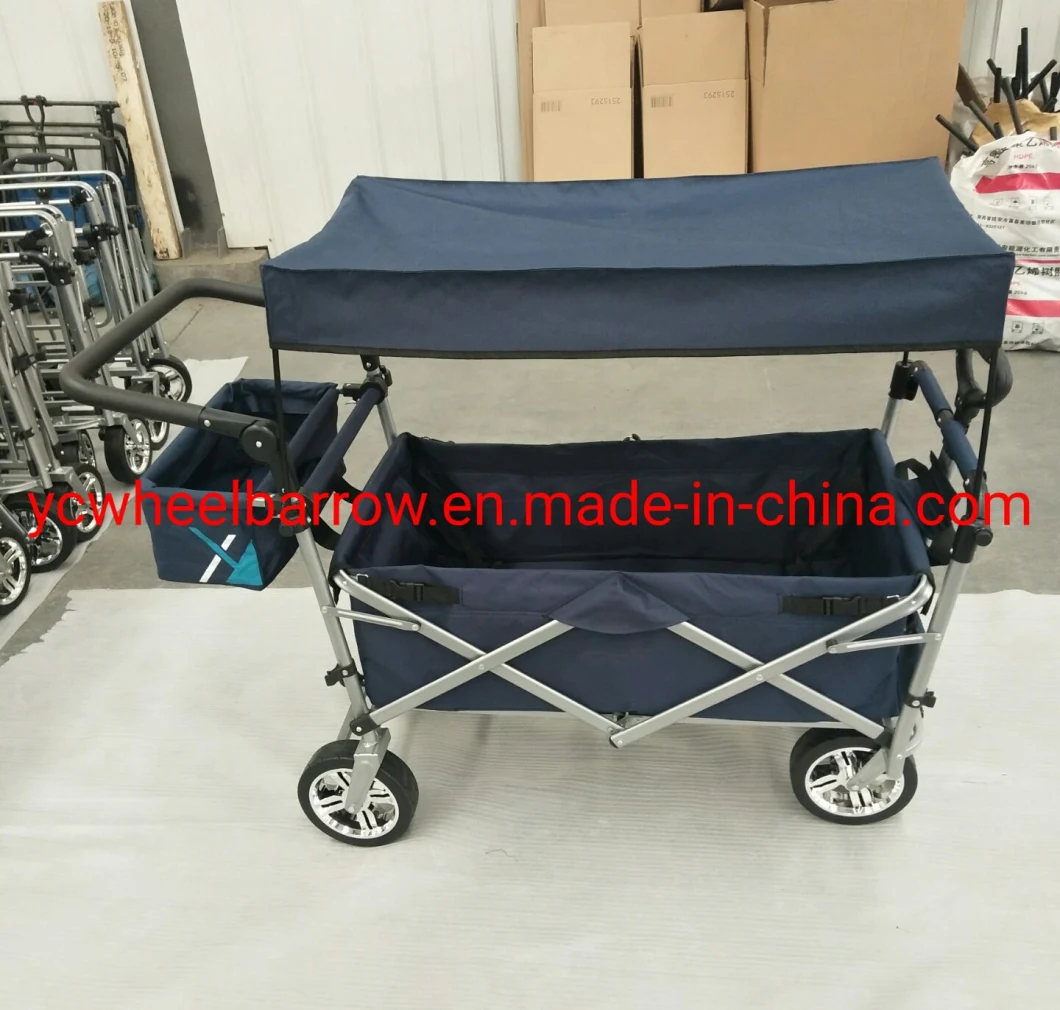 Creative Outdoor Push Pull Collapsible Folding Wagon Cart Silver Series Plus Beach Park Garden & Tailgate