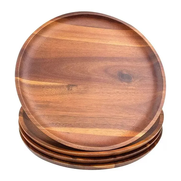 Dish Set Kitchen Dinner Dinnerware Wooden Dining Plates for Restaurant and Home