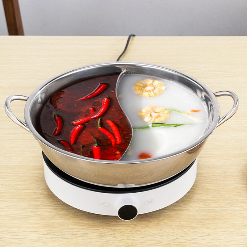 Restaurant Stainless Steel Hot Pot Soup Pot with Divider