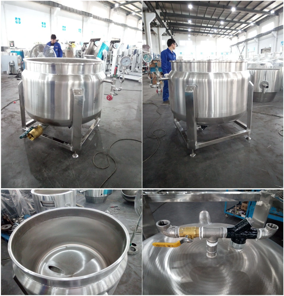 Industrial Steam Heated Jacketed Cooking Pot Bottom Discharge Tank for Restaurant 500L