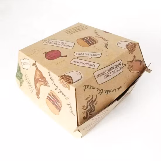 Umweltfreundliche, abbaubare Einweg-Lunchbox aus weißem Karton, quadratische Schnallenbox, Salatbox, Reisbox, Schweinekotelettbox